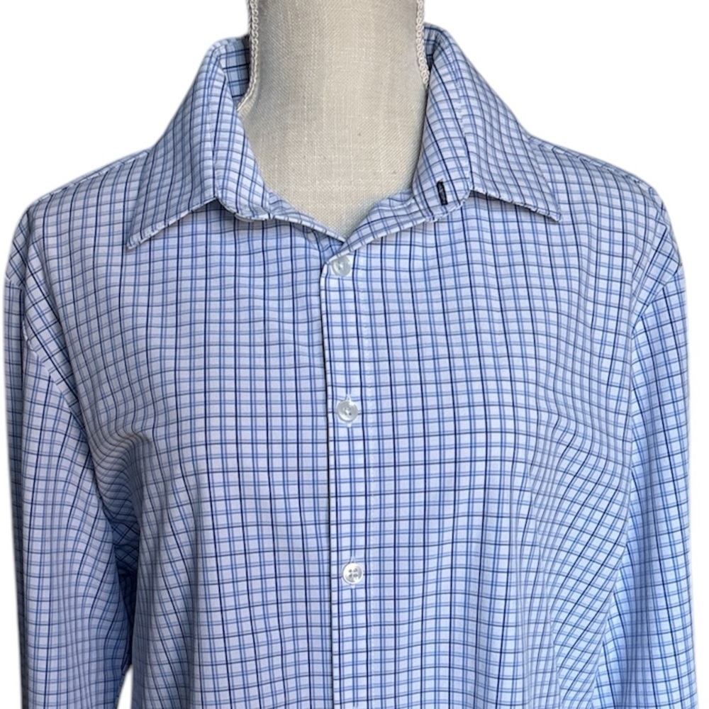 Mizzen+Main Blue Checkered Casual Button Down Shirt